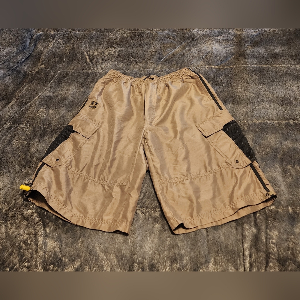 Men's Tan Athletic Cargo Shorts